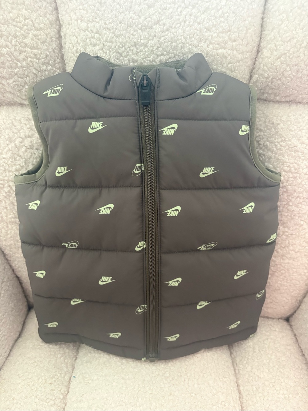 Nike Olive Green Logo Puffer Vest